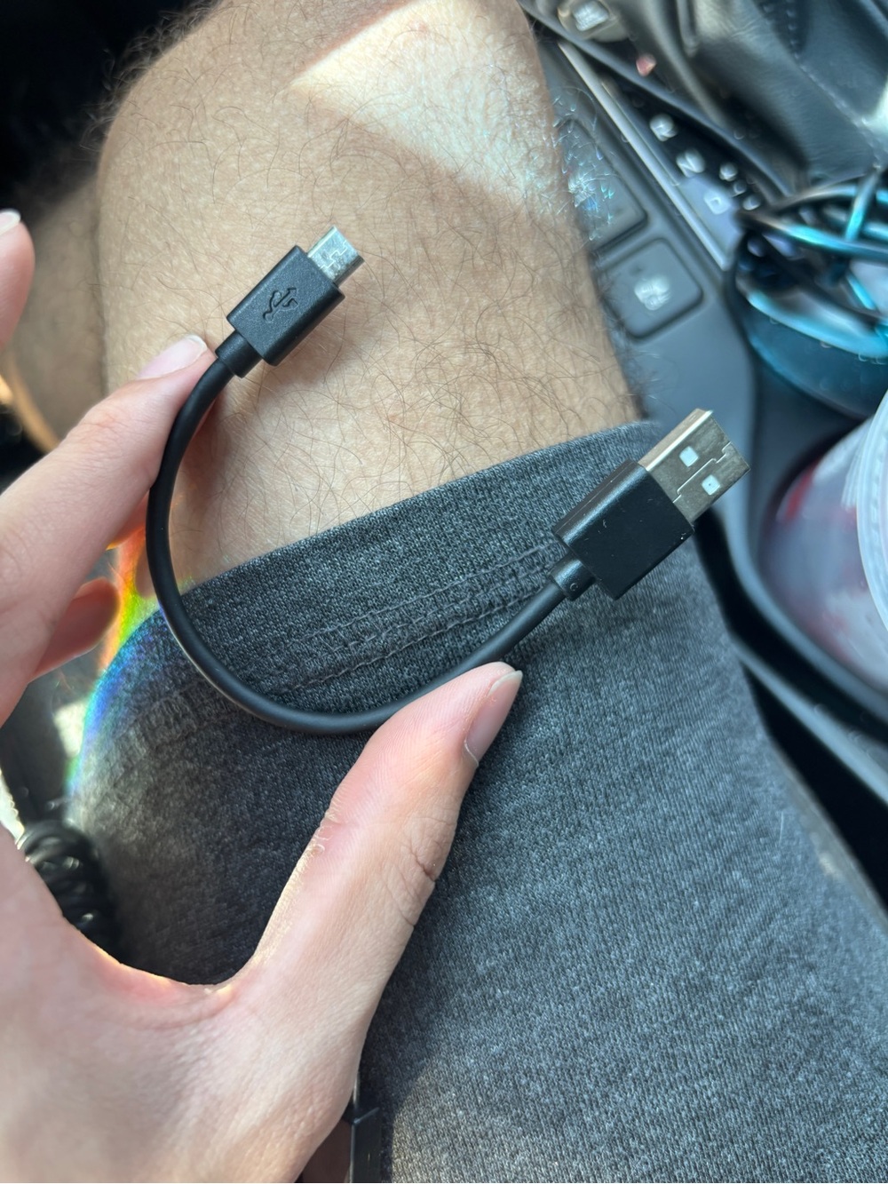 Black Micro-USB to USB Charging Cable for Wearables C-Type